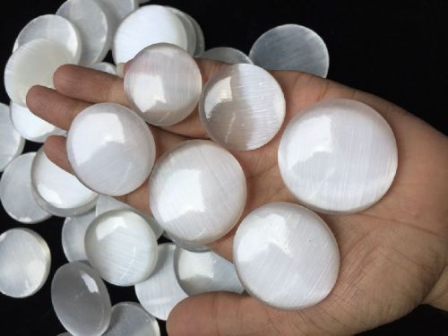 LCW Selenite Cabochon Gemstone, Gemstone Size : 42-32