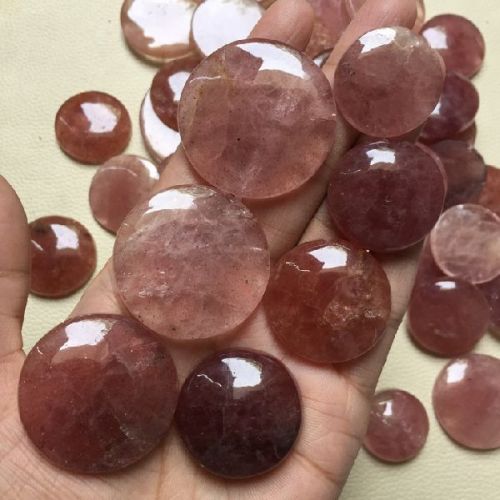 Strawberry Quartz Cabochon Gemstone, Gemstone Type : Natural