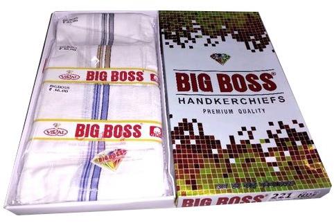 Bigg Boss Plain Mens Cotton Handkerchief, Size : 24X24 Inch