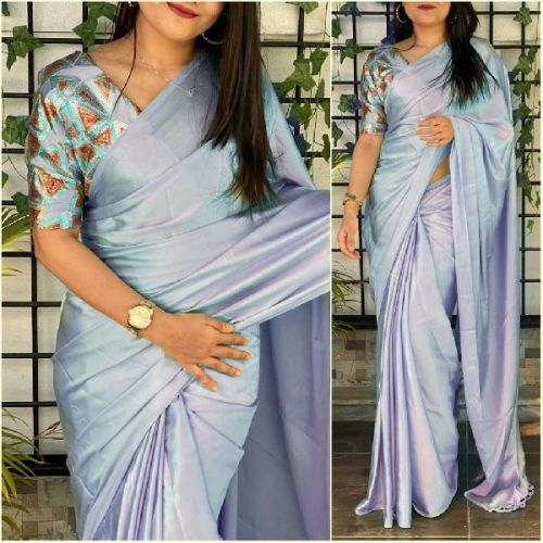 Japan Satin Sarees, For Easy Wash, Dry Cleaning, Anti-Wrinkle, Shrink-Resistant, Packaging Type : Packet