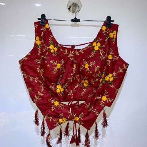 Long Desginer Zora Silk Blouse, Size : Free Size 38 Inch Upto 40 Inch