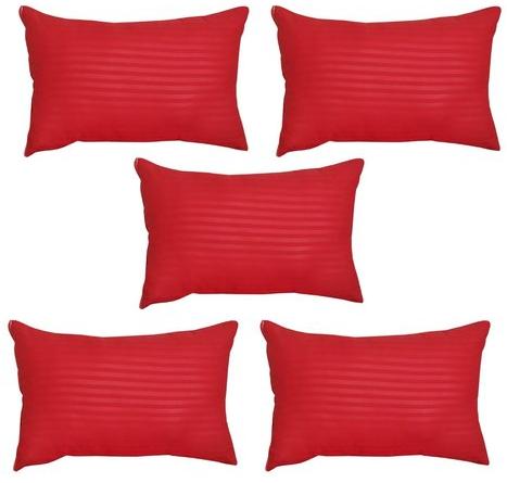 Rectangular Fiber Pillow Set Of 5, Color : Red