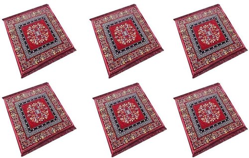 Maroon Velvet Pooja Aasan, Size : 24x24inch