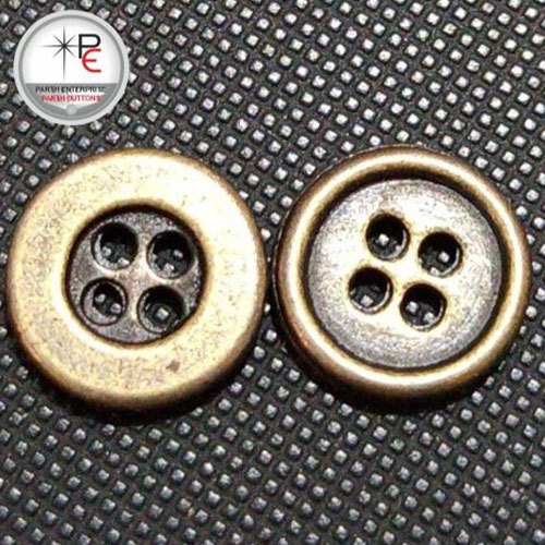 Parth Enterprises Metal Round Button, Color : Golden