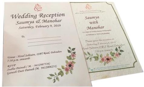 Plantable Seed Paper Invitation Cards, Size : A5
