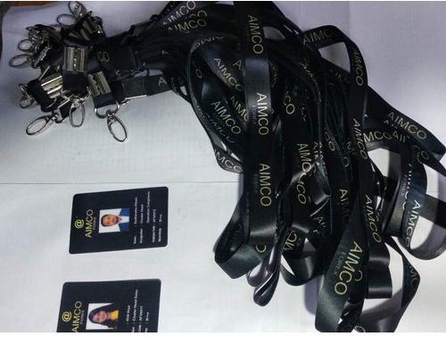 Printed Polyester ID Card Lanyard, Color : Black