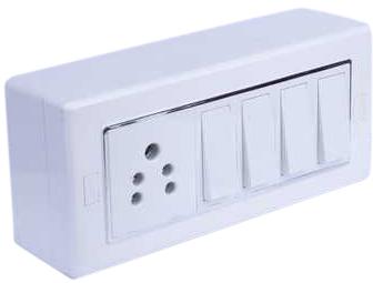 Orna Plastic Electric Switch Socket, Color : White