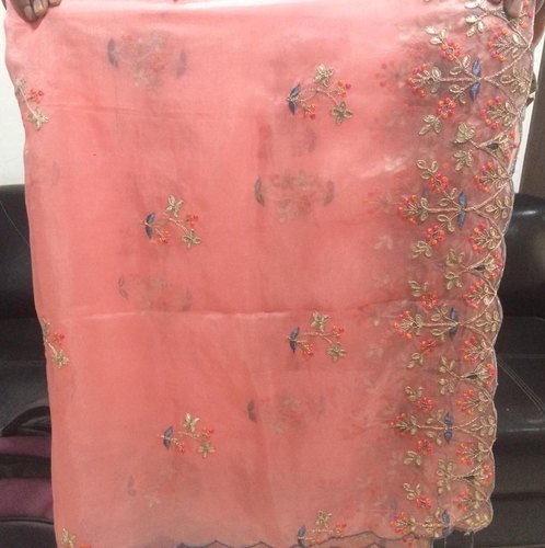 Embroidery Nylon Organza Dupatta, Width : 1.5 Inch