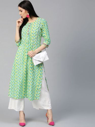 Cotton Embroidered Women Designer Kurti, Technics : Handloom