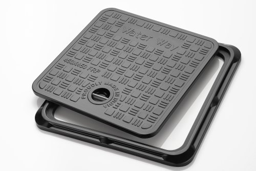 Square Waterway FRP Manhole Cover, Color : Black