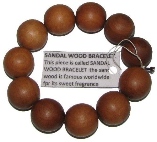 White Sandal Wood Bracelet Safad Chandhan Bracelet 20mm Beads 39 Grams – A4444