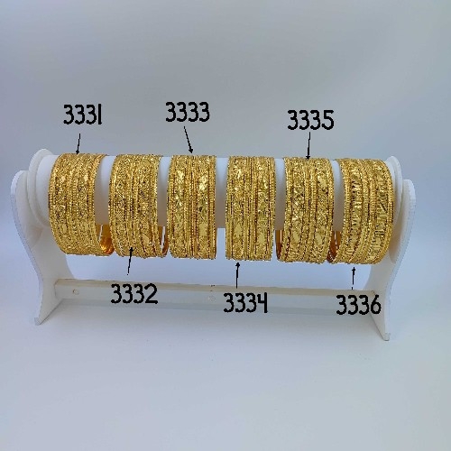 5mm 3mm Gold Plated Brass Bangles Set