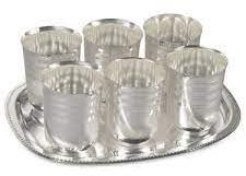 Silver Plated Glass Set, For Drinking Use, Size : 15-20mm, 20-25mm