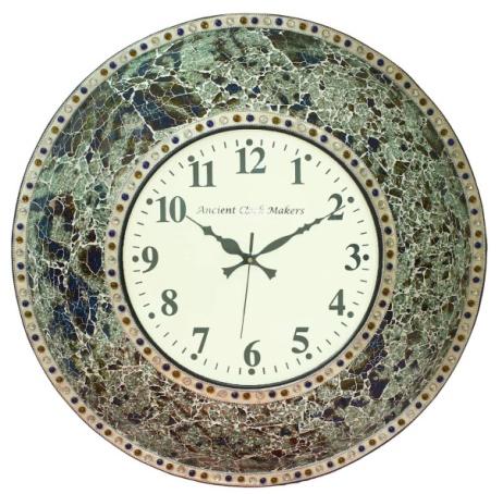 Round Iron & Mosaic Wall Clock