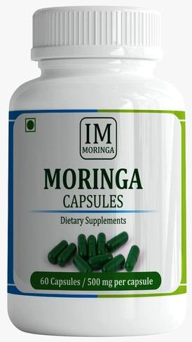 Pure Moringa Capsules, For Supplement Diet, Neuropathy Pain, Migraine, Vitamin D3 Defecency, Grade Standard : Medicine Grade