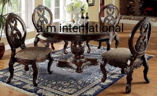 Rectangular Wooden Carved Dining Table Set, For Hotel, Dimension (LxWxH) : 950x575x550mm, 1200x525x750mm