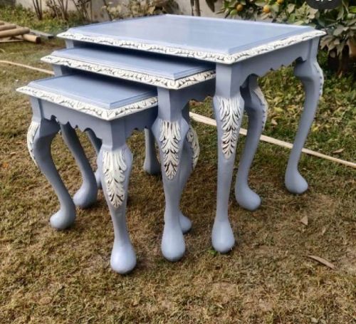 A.M International Polished Wooden Carved Nesting Table, Specialities : Stylish, Scratch Proof, Perfect Shape