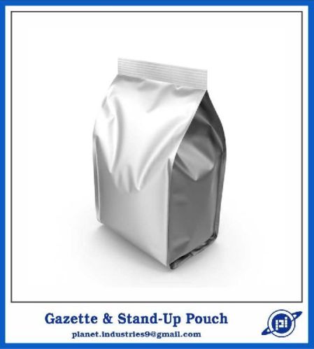 Ractangular Gazette Stand Up Seal Pouch, For Food Industry, Pattern : Plain