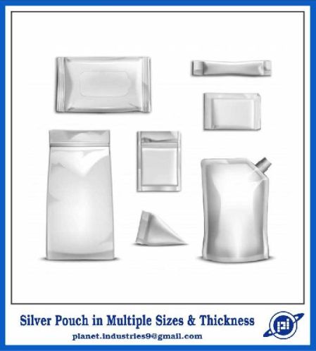 Plain Silver Pouch, Size : 12x10inch, 14x10inch, 14x12inch