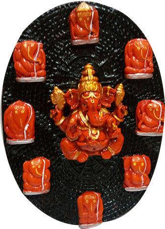 Brass Ashtavinayak Religious Frame, Shape : Oval