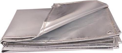 Alumized Fiberglass Aluminised Fire Blanket, Color : Silver