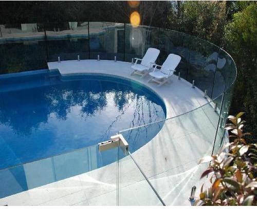 Plain Pool Glass Partitions, Color : Transparent
