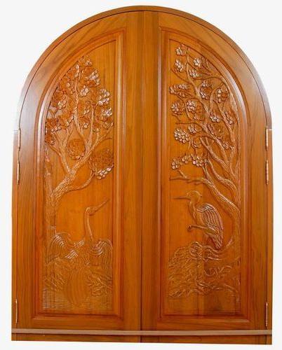 CP-1001 Wooden Carved Door, Color : Chocolate Brown