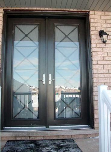 Hinged Wooden Glass Double Door