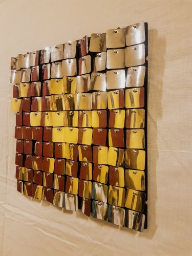 PVC Sequin Shimmer Wall Panel, Color : Golden