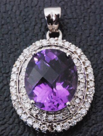 Amethyst Diamond Pendants