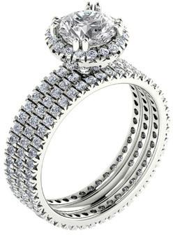 Elvinson Jewelry Moissanite Engagement Ring, Size : 1ct/ 6.5 Mm.