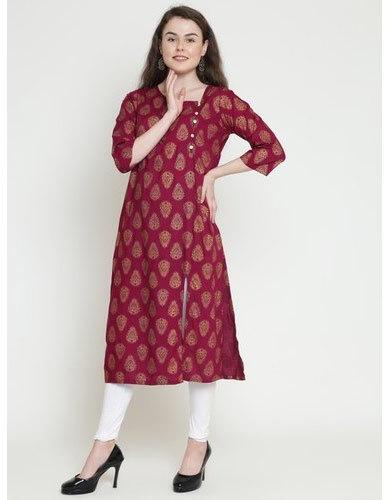 Khayt Printed Cotton Designer Kurtis, Size : S-XL