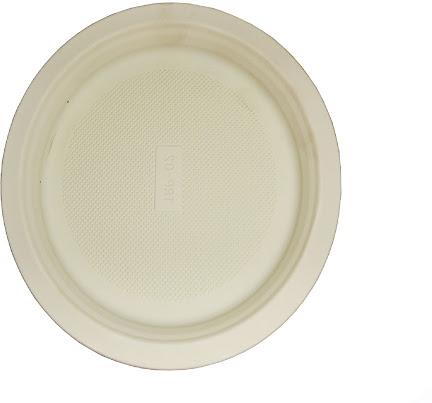 6 Inch Plain Cornstarch Round Plate, Color : Creamy