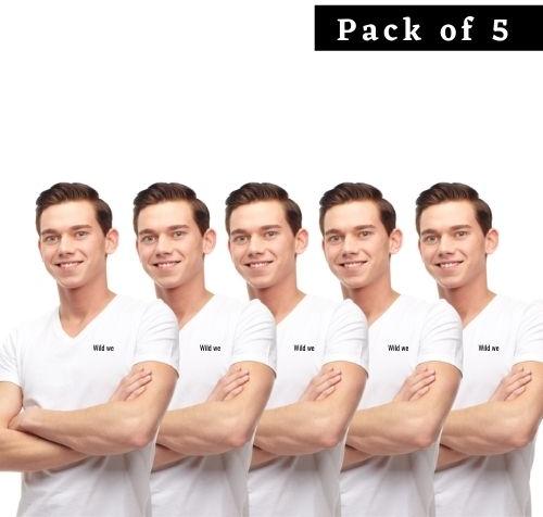 Wild We Economy Half Sleeve Cotton Vest (Pack Of 5) - XL Size