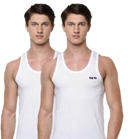 Wild We Premium Sleeveless Cotton Vest For Men (Pack Of 2) - L Size