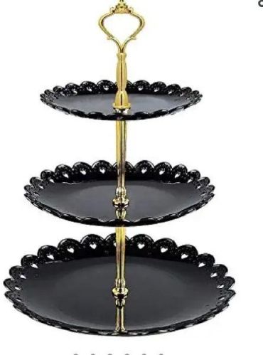 Non Polished Plain Metal 3 Tier Serving Tray, Size : Multisize