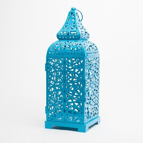 Polished Carved Metal Designer Candle Lantern, Size : 40x40x45cm