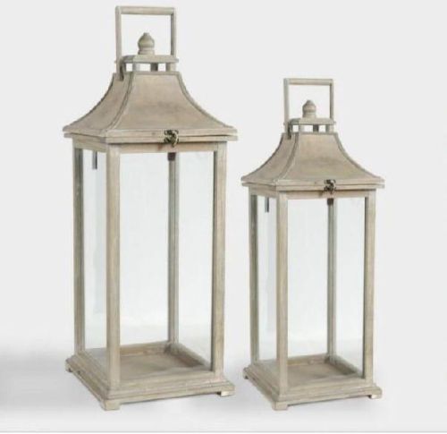 Polished Plain Iron Candle Lantern, Technics : Machine Made