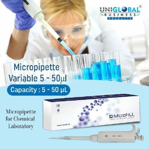 Micropipette Variable 5-50ul, Packaging Type : Box