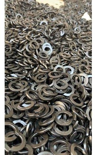 Round Mild Steel MS Spring Washer, Color : Silver