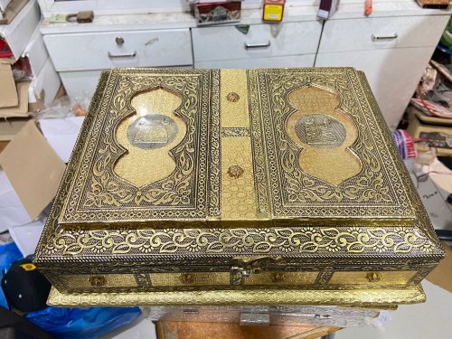 Rectangular Polished Wood Islamic Quran Box, For Storage, Size : Standard