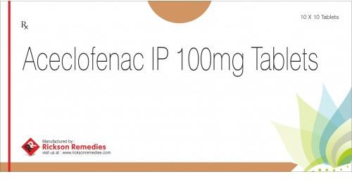 Aceclofenac Tablets, Packaging Size : 10x10 Tablet