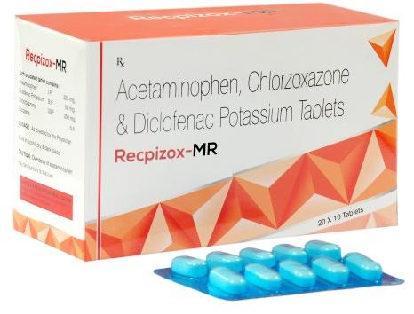 Acetaminophen Chlorzoxazone And Diclofenac Potassium Tablets, Packaging Type : Blister