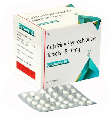 Cetirizine Hydrochloride Tablets, Packaging Type : Blister