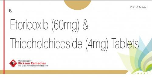Etoricoxib and Thiocholchicoside Tablets, Packaging Size : 10x10 Tablet