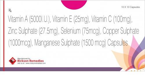 Vit A Vit E Vit C Zinc Sulphate Copper SulphateManganese Sulphate Capsules