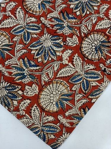 HAND BLOCK PRINTED COTTON KALAMKARI FABRICS, For Garments, Blazer, Size (Inches) : 44 Inches