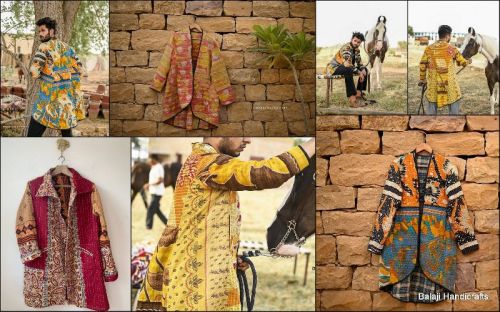 UNISEX Handmade Kantha Work Jacket, Occasion : Casual Wear, Party Wear