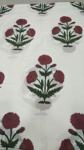 Wooden Block Print Cotton Fabric, For Garments, Pattern : Yarn Dyed