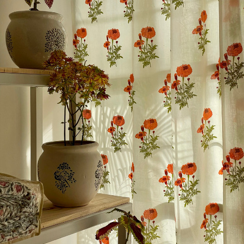 Marigold Buta Running Fabric, Width : 46 Inches